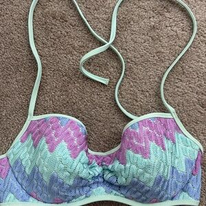 Colorful knitted bathing suit top